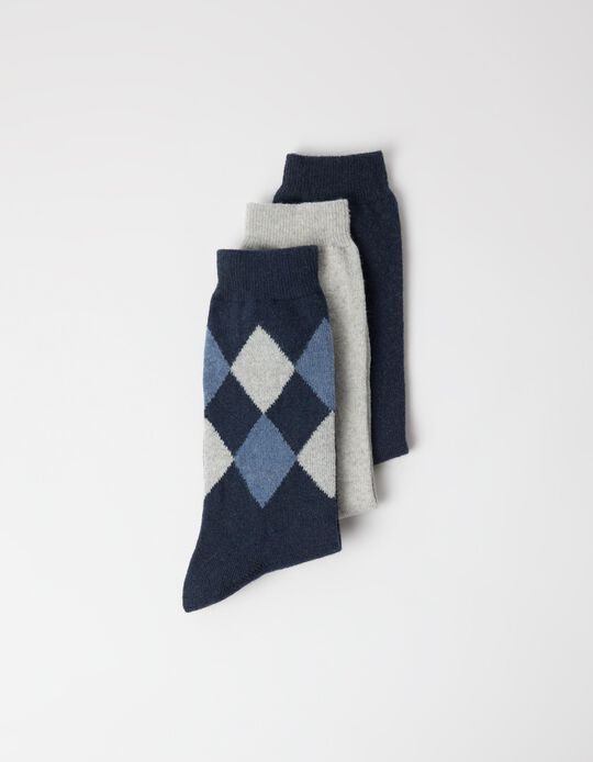 Comprar Online Pack 3 Pares De Meias, Homem, Azul Escuro