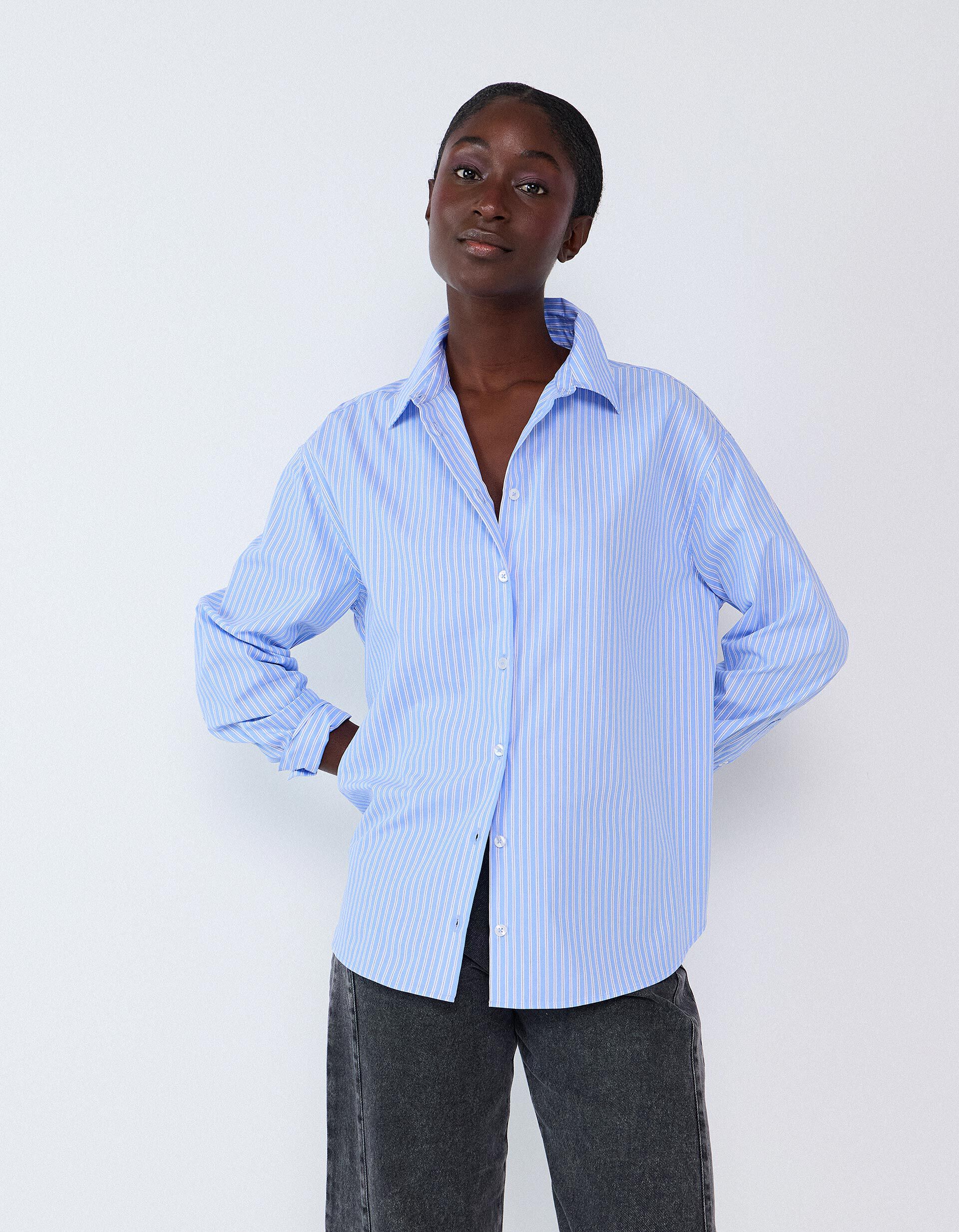 Comprar Online Camisa De Popelina, Mulher, Azul