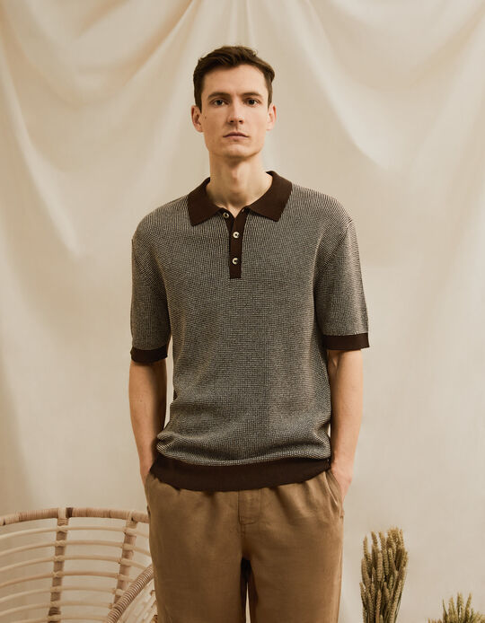 Comprar Online Polo Waffle, Homem, Castanho