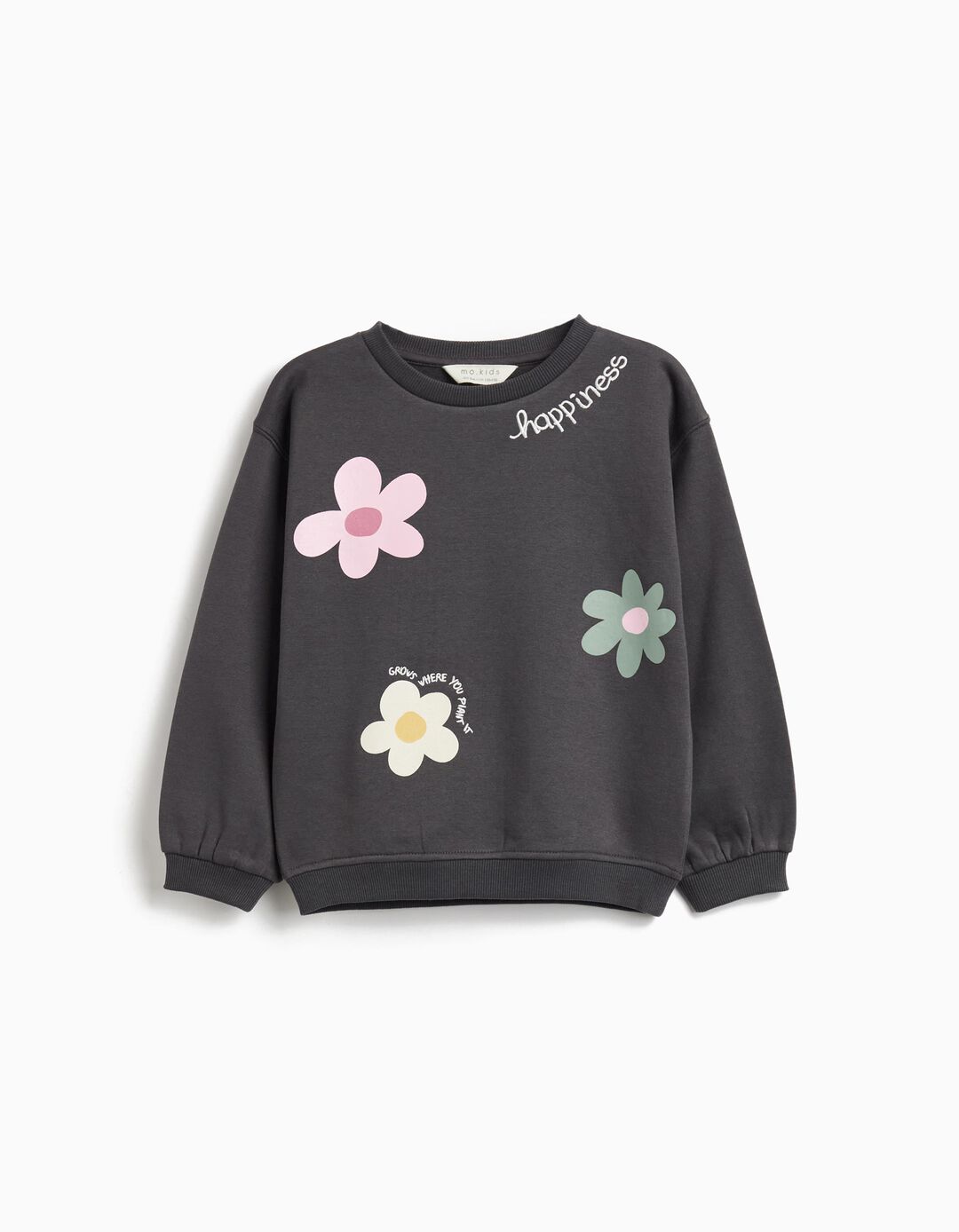 Sweatshirt de Felpa, Menina, Cinzento Escuro