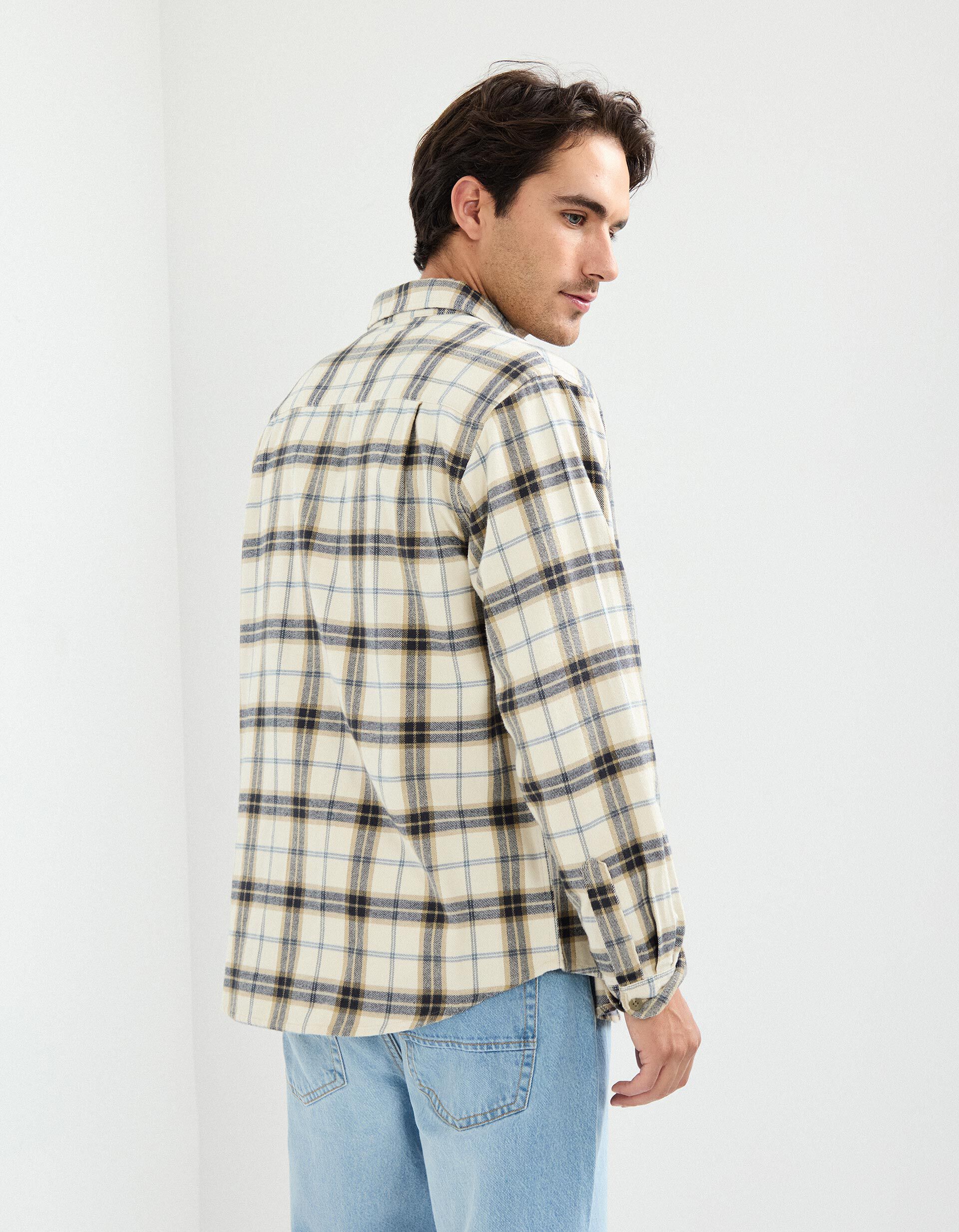 Comprar Online Camisa Flanela, Homem, Bege Claro