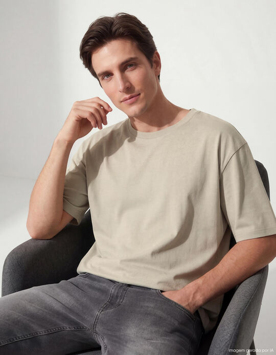 Comprar Online T-shirt, Homem, Bege Claro