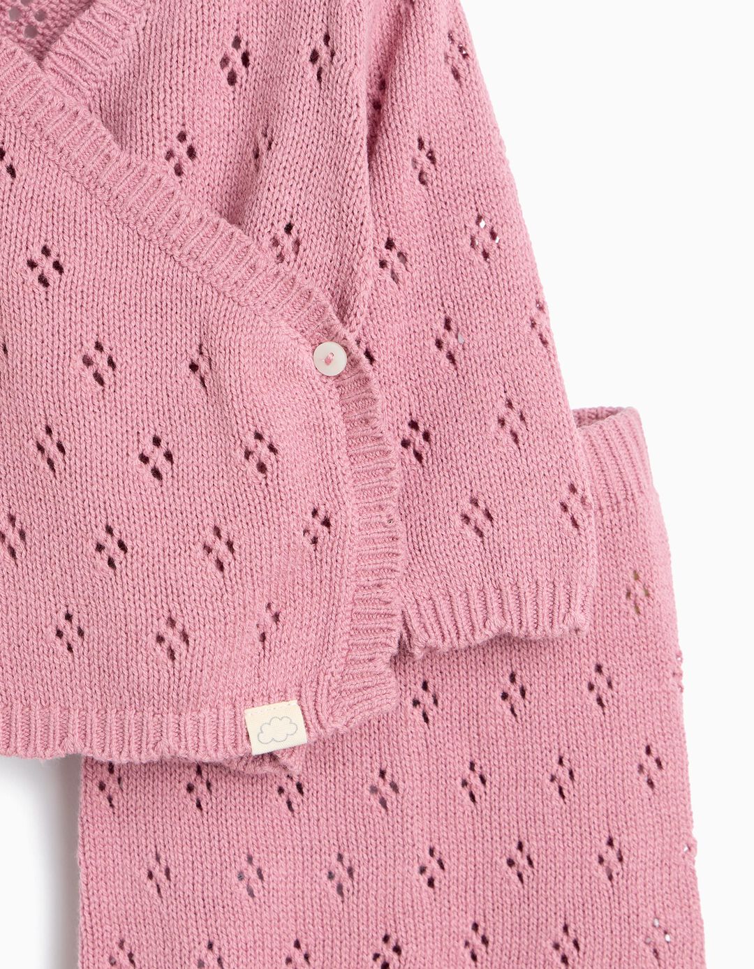 Conjunto de Malha, Menina, Rosa