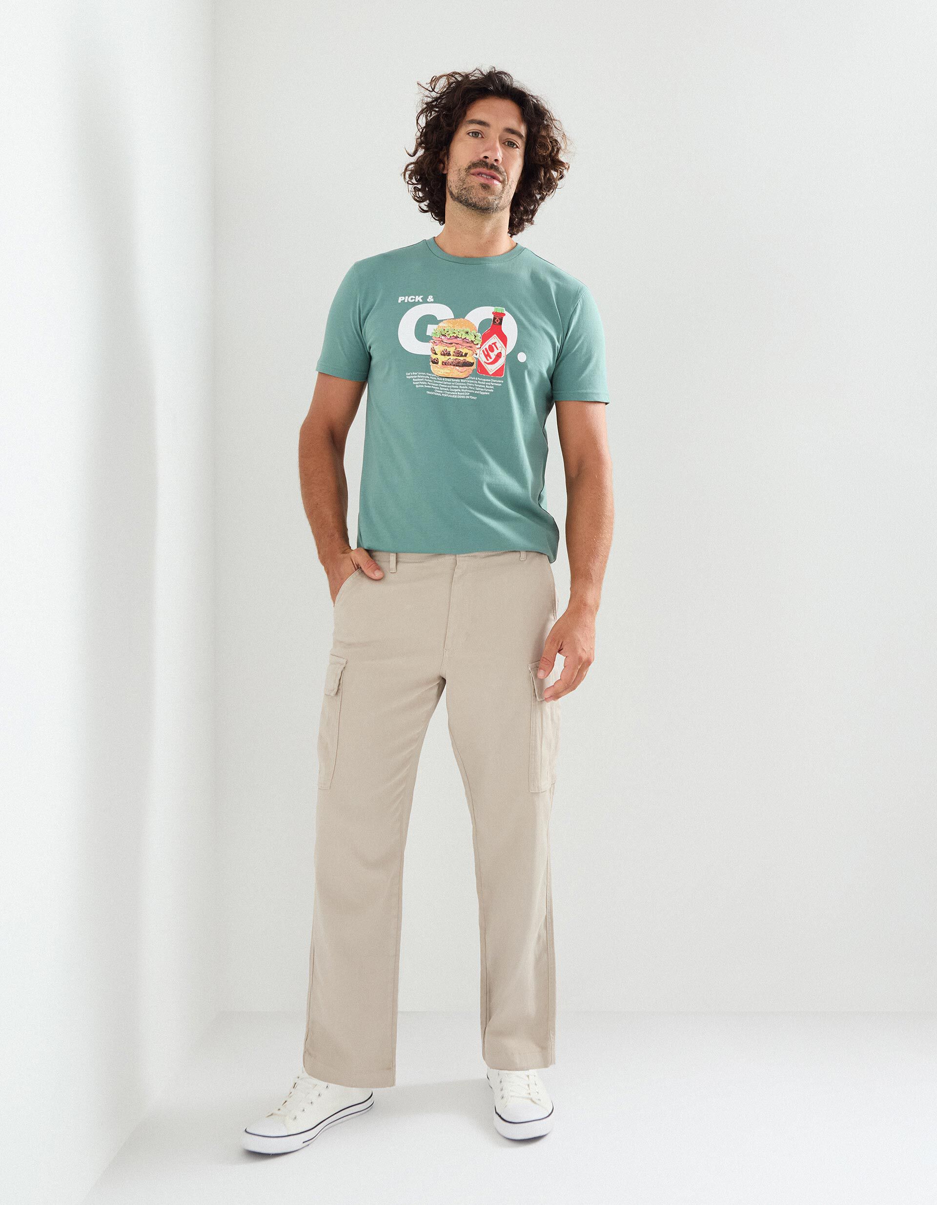 Comprar Online Cal&ccedil;as Cargo, Homem, Cru