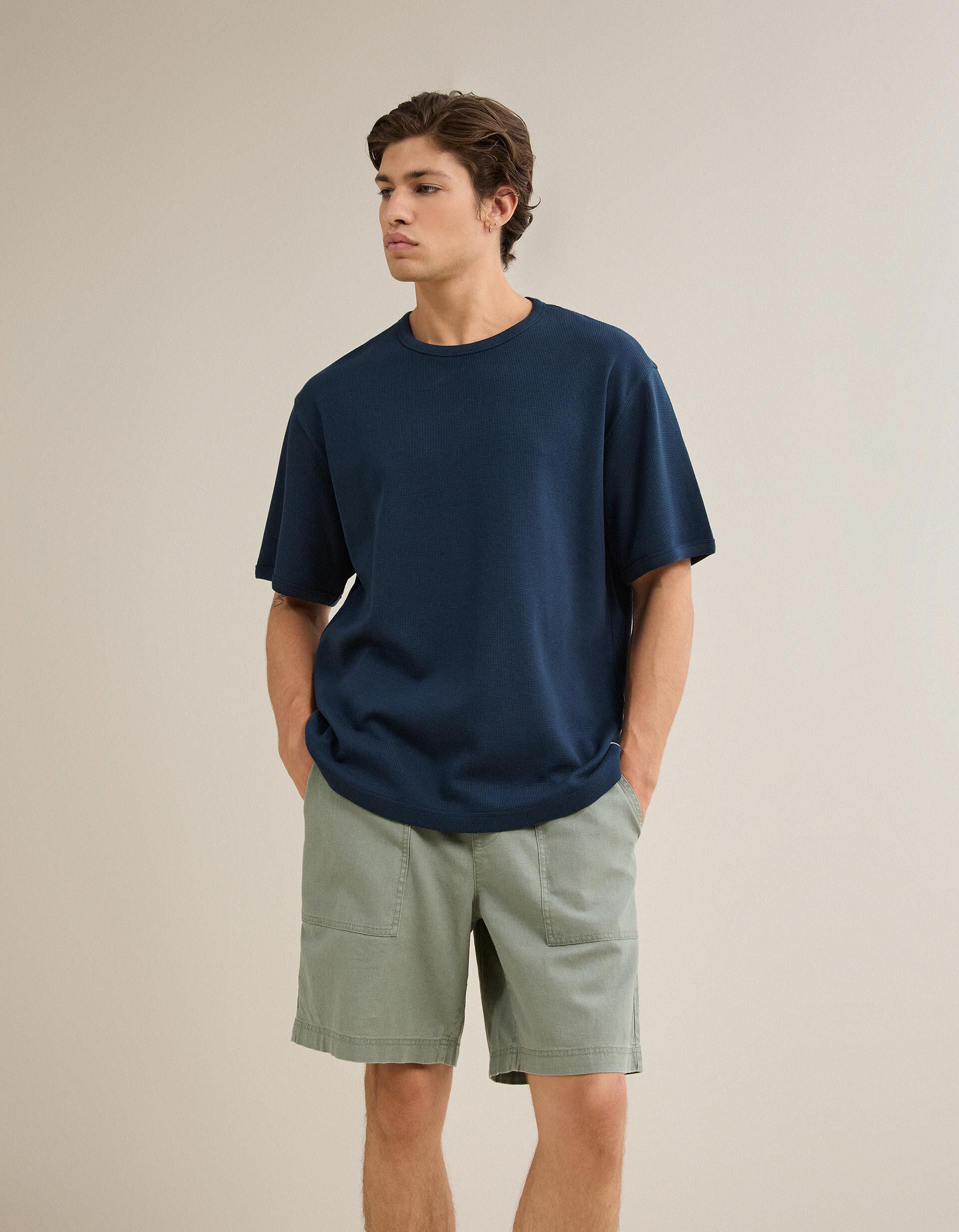 Comprar Online T-shirt Waffle, Homem, Azul Escuro