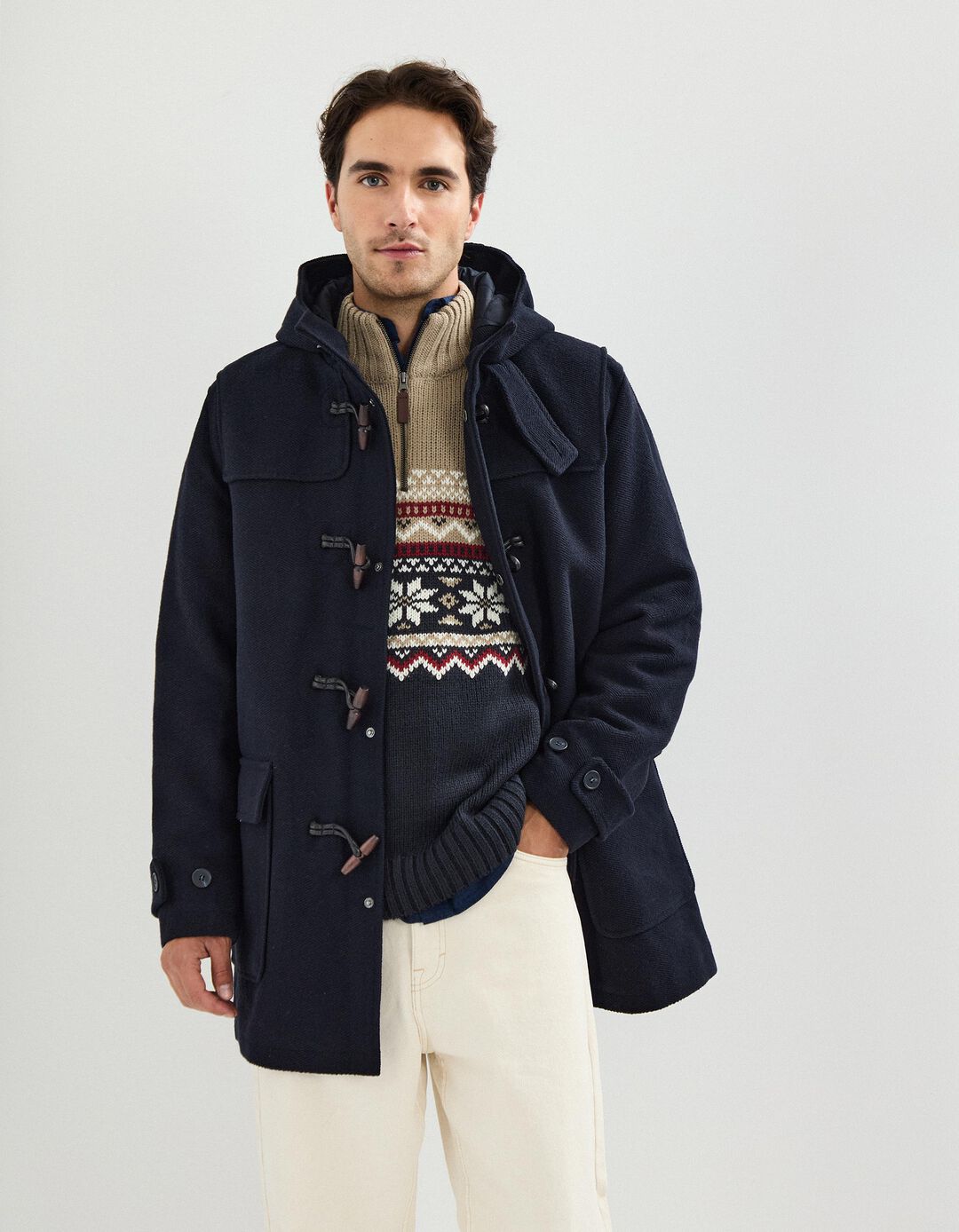 Sobretudo com Capuz, Homem, Azul Escuro