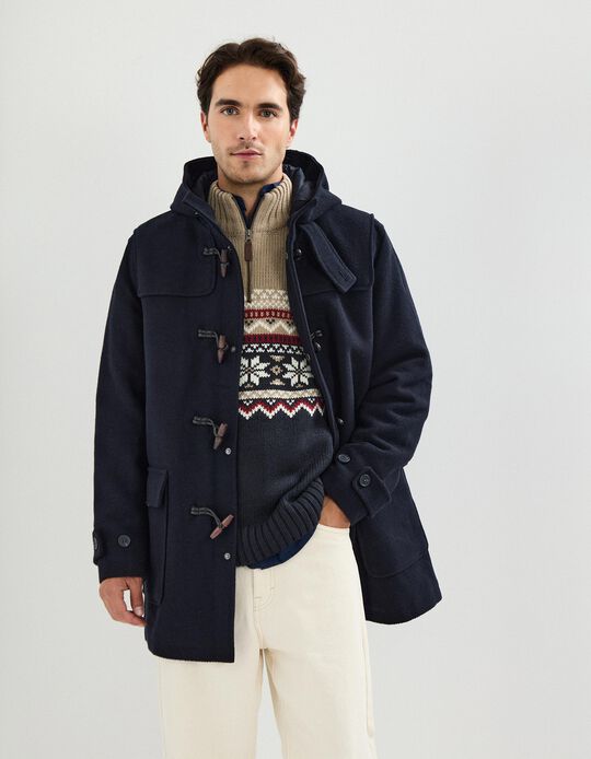 Comprar Online Sobretudo com Capuz, Homem, Azul Escuro