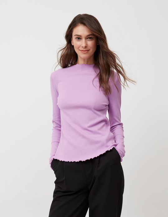 Ribbed Knit Jumper, Women, Lilac