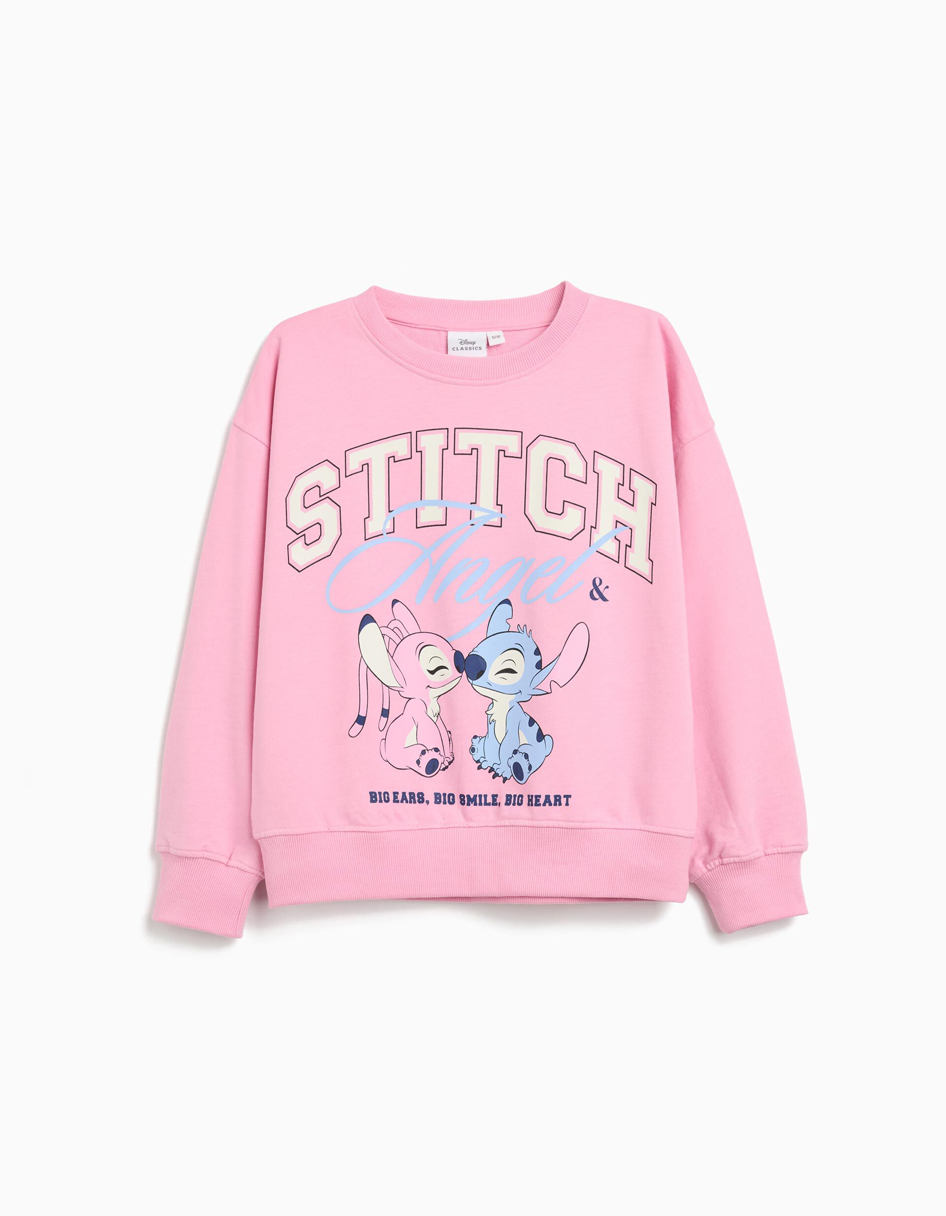Comprar Online Sweatshirt de Felpa 'Stitch', Menina, Rosa