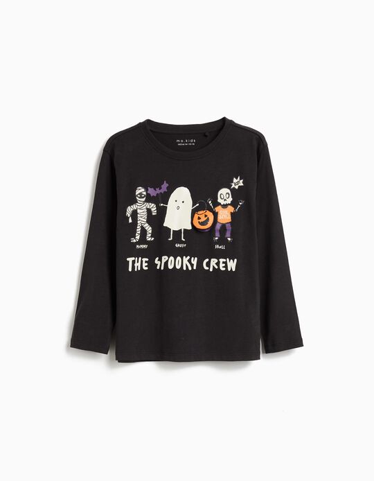 Comprar Online T-shirt de Manga Comprida 'Halloween', Menino, Preto
