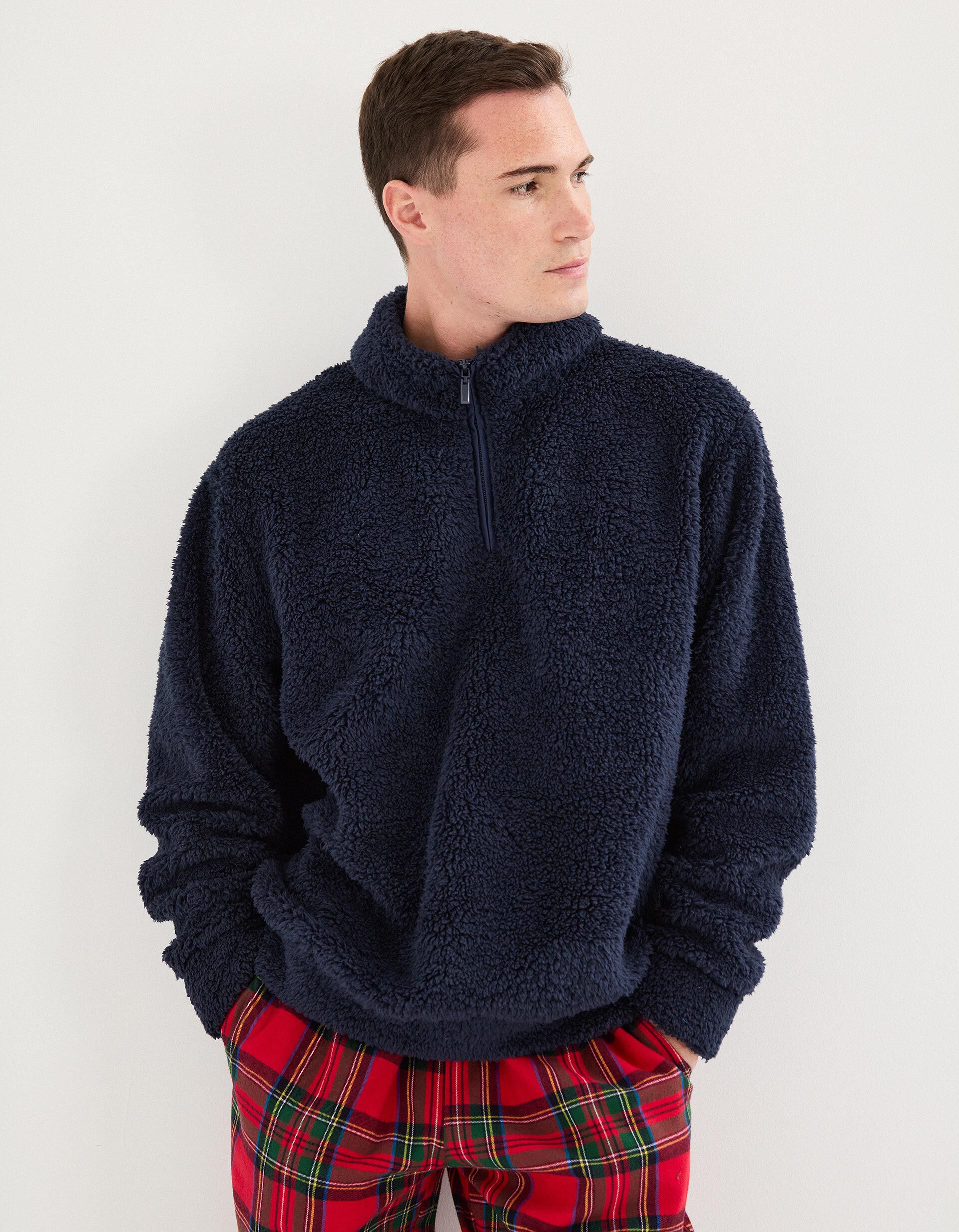 Comprar Online Pijama de Flanela, Homem, Azul Escuro 