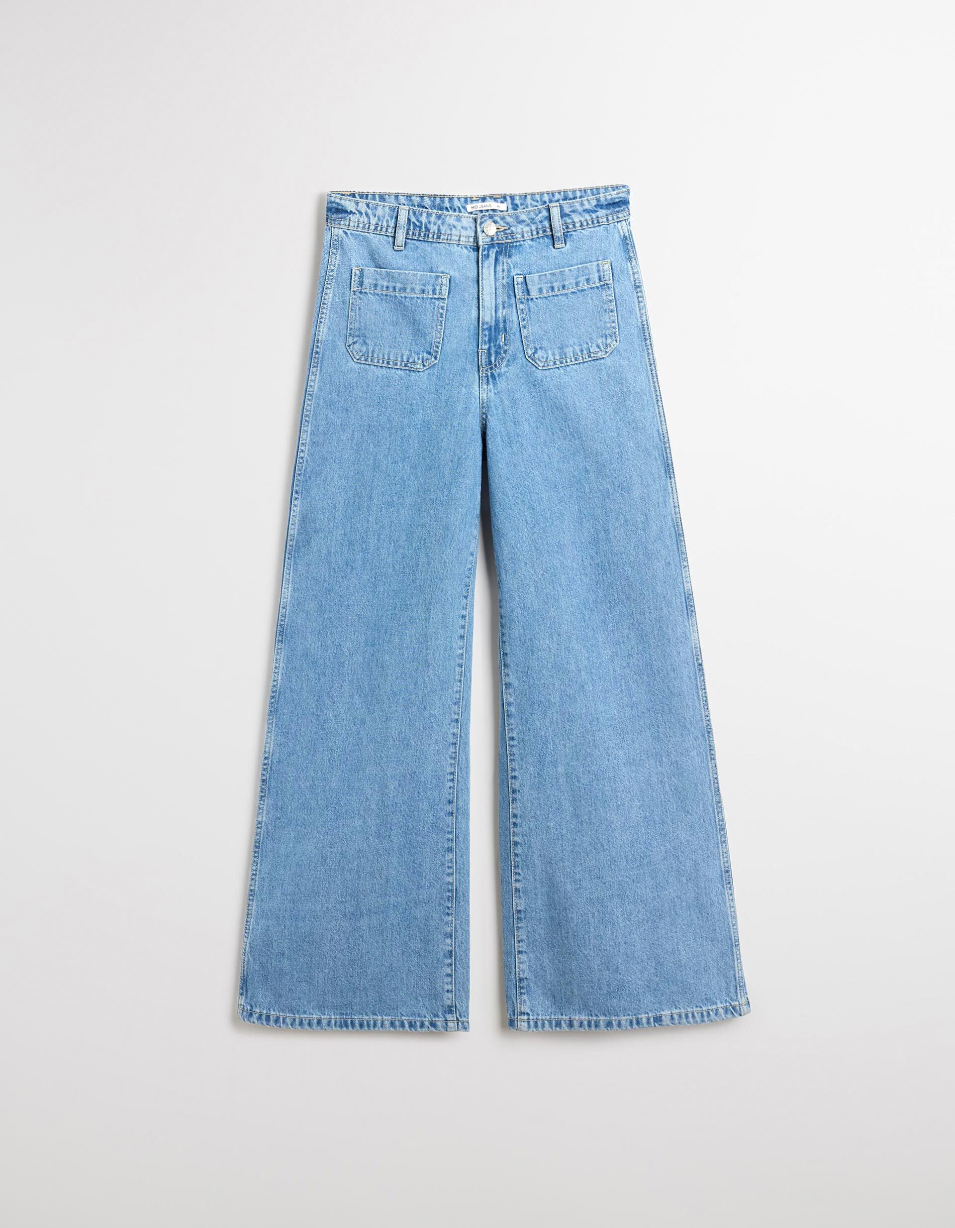 Comprar Online Cal&ccedil;as de Ganga Wide Leg, Mulher, Azul