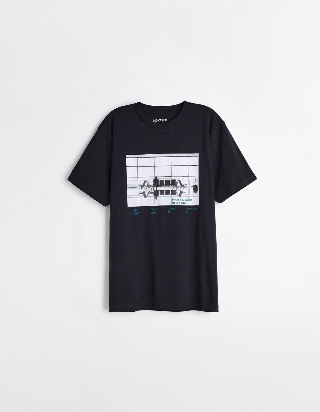 T-shirt Estampado, Homem, Preto