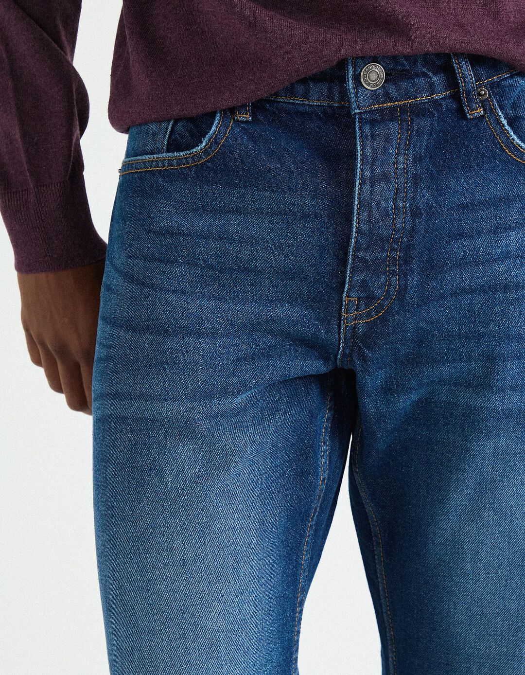 Calças de Ganga 'Straight Fit', Homem, Azul Escuro