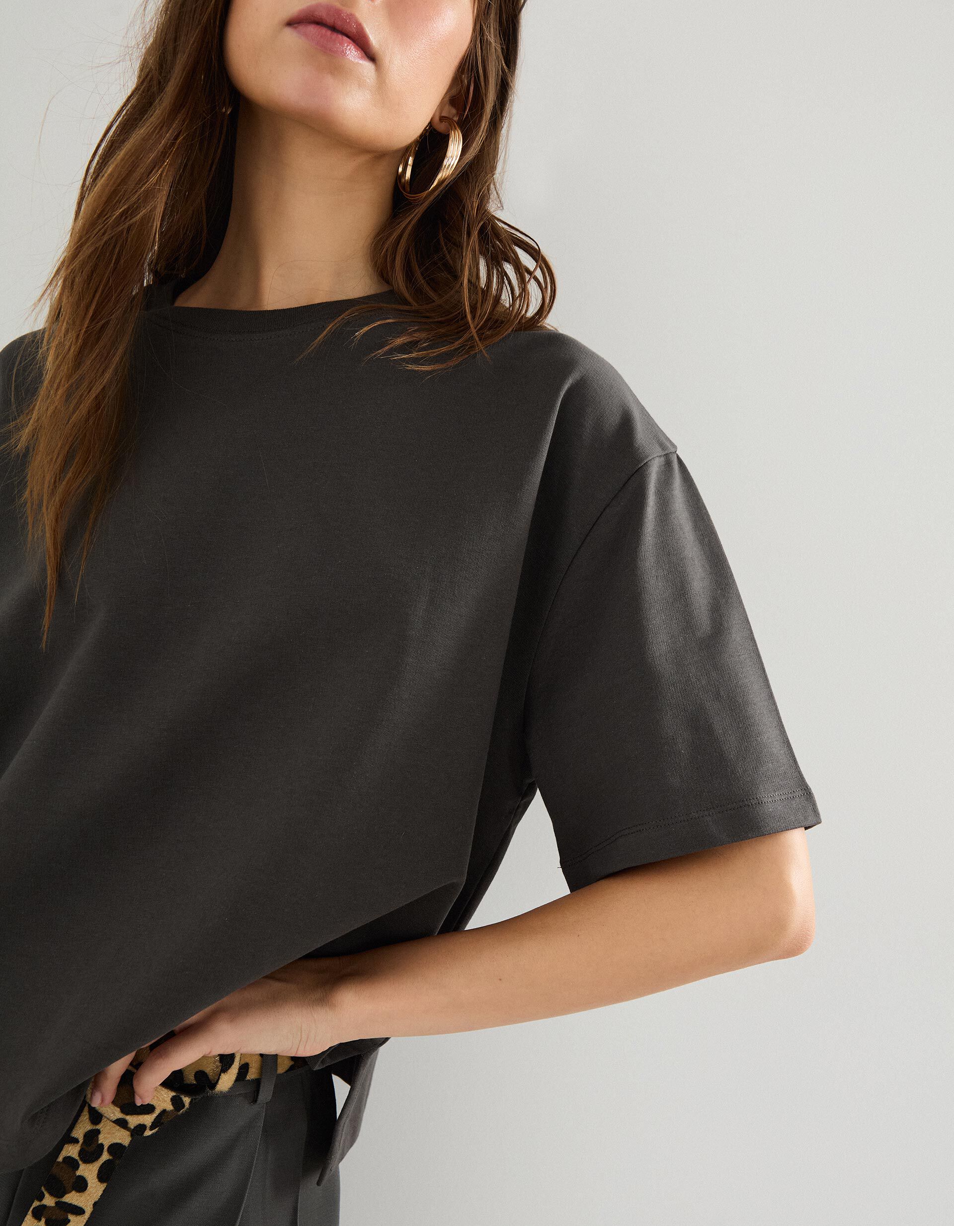 Comprar Online T-shirt, Mulher, Cinzento Escuro 