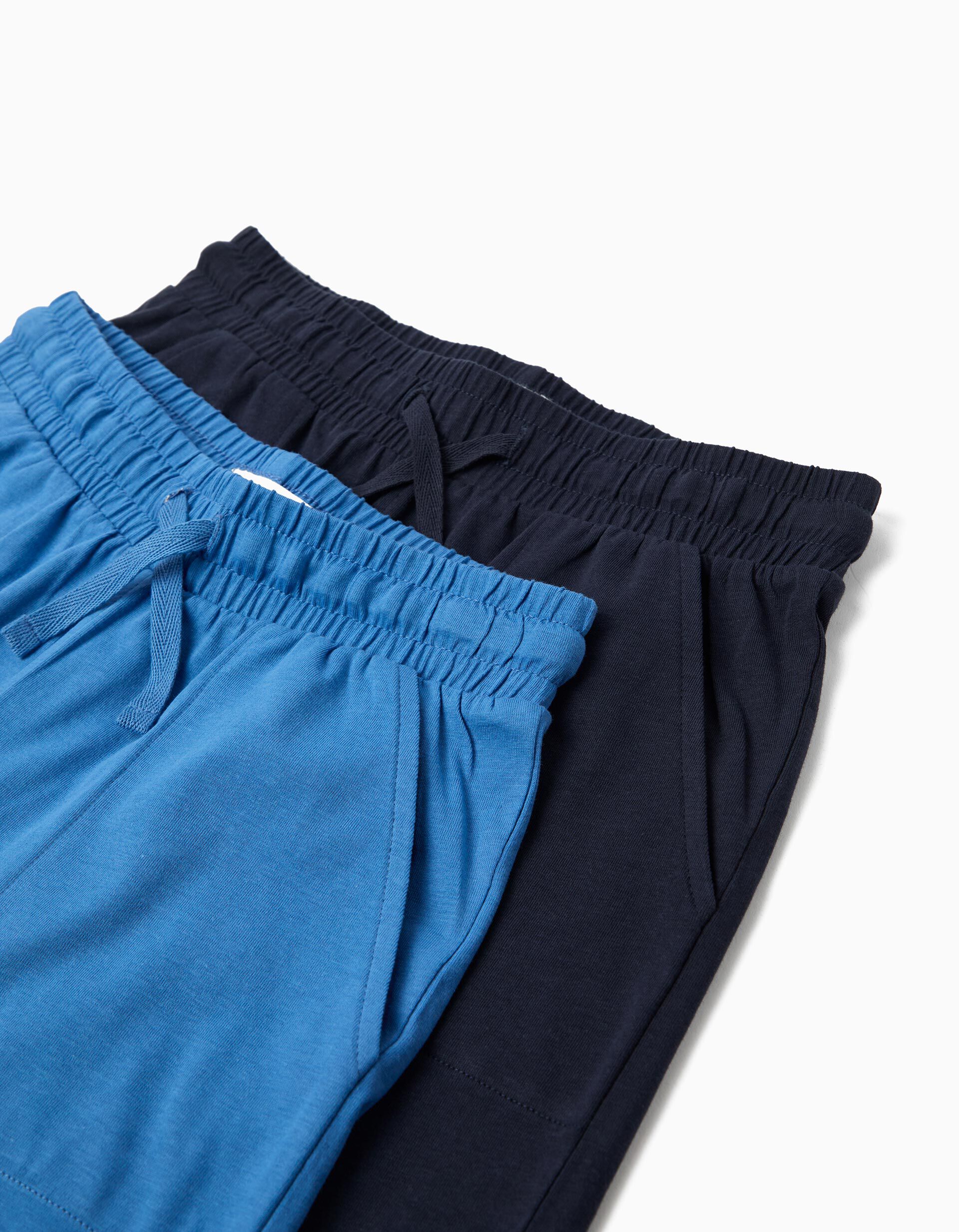 Comprar Online Pack 2 Cal&ccedil;&otilde;es Jersey, Menino, Azul Escuro