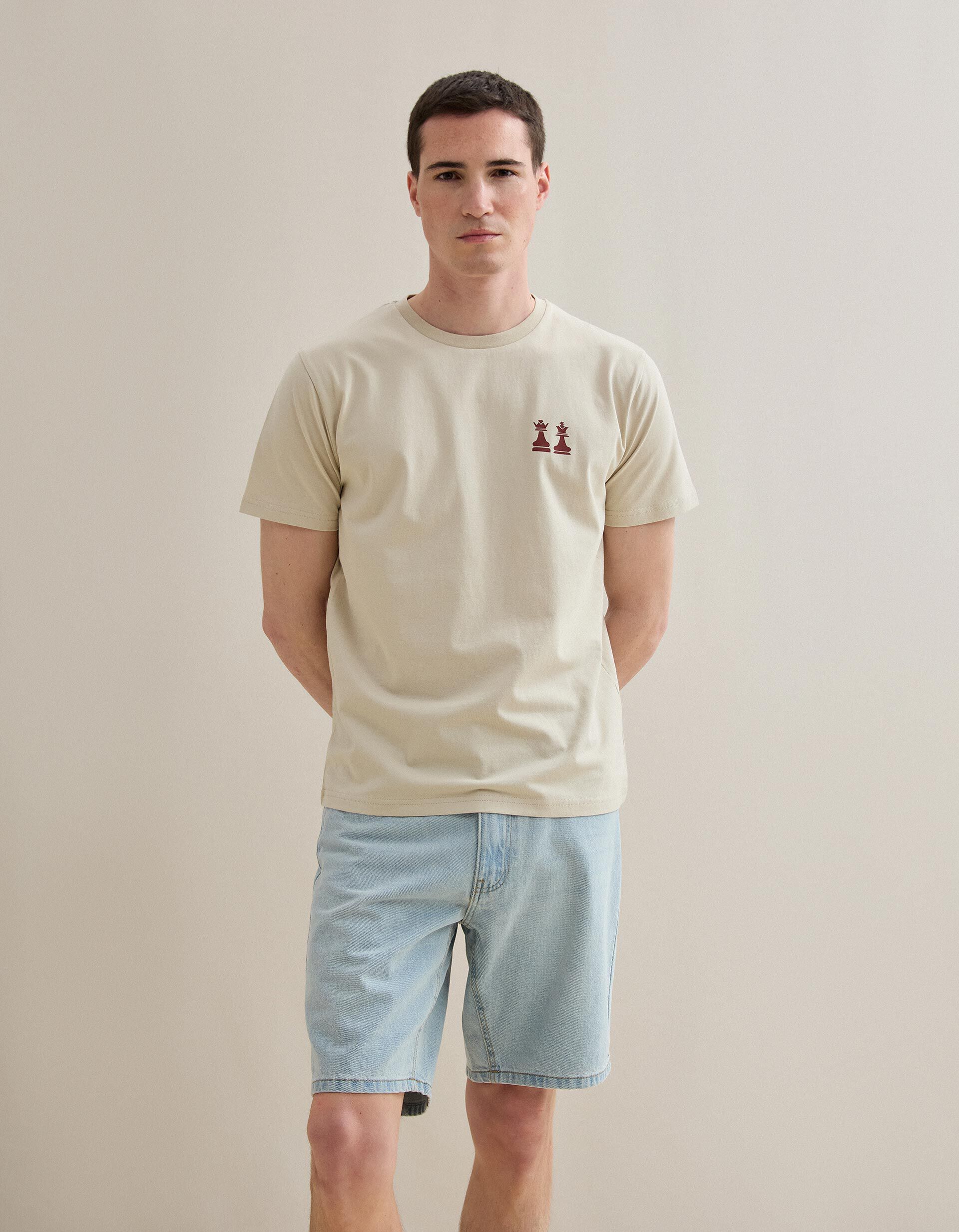 Comprar Online T-shirt Jersey Estampado, Homem, Bege