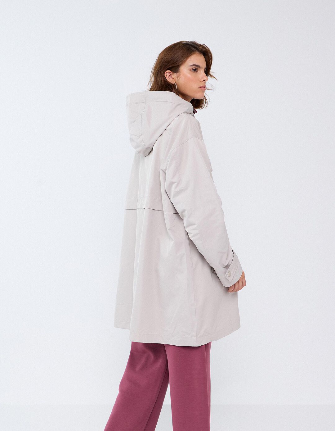 Parka Comprida, Mulher, Bege Claro