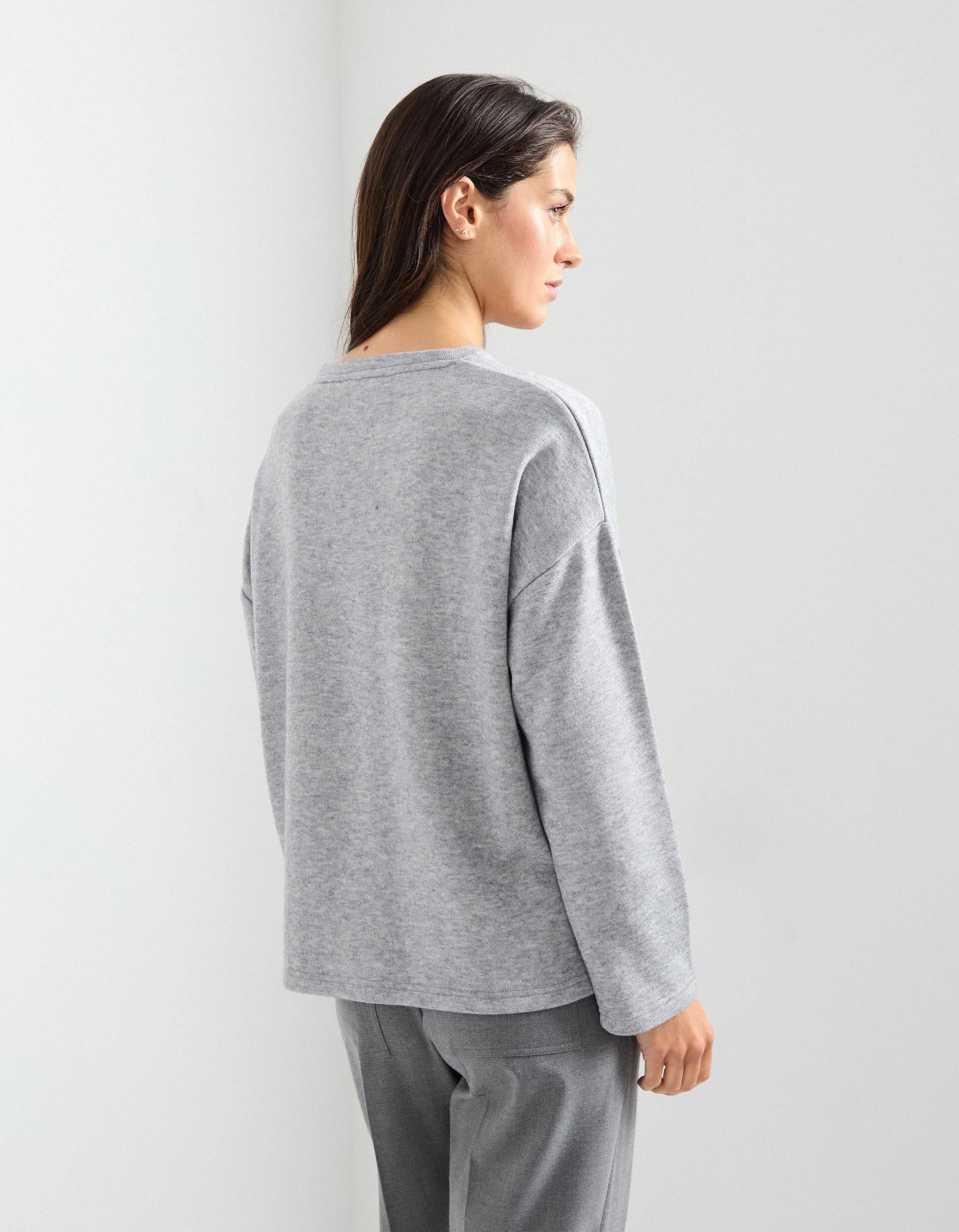 Comprar Online T-shirt de Manga Comprida, Mulher, Cinzento Claro