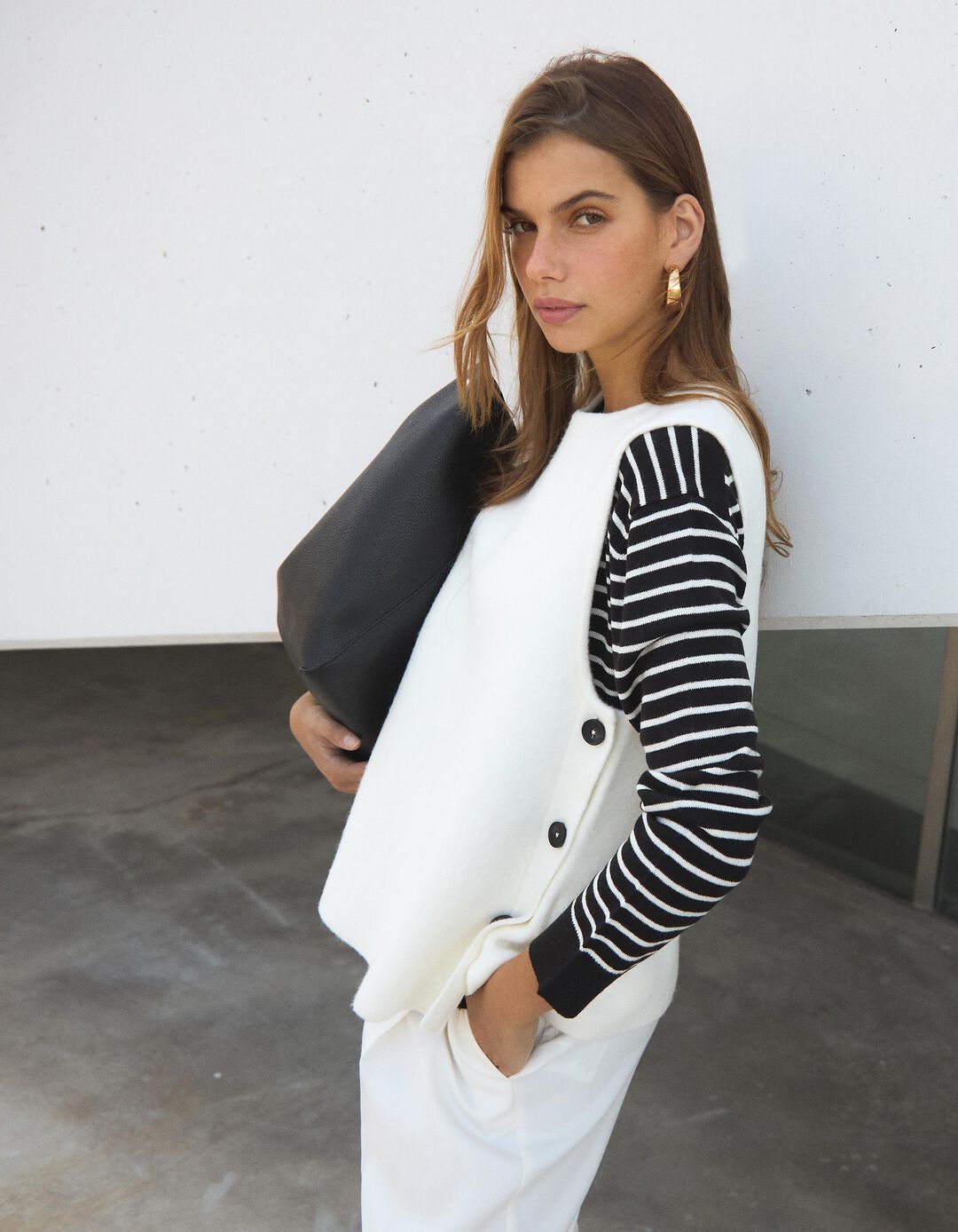 Colete de Malha, Mulher, Branco