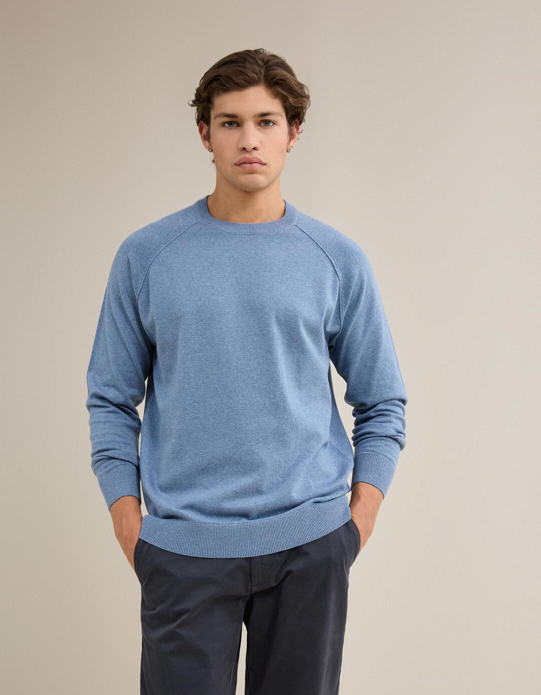 Camisola De Malha, Homem, Azul 