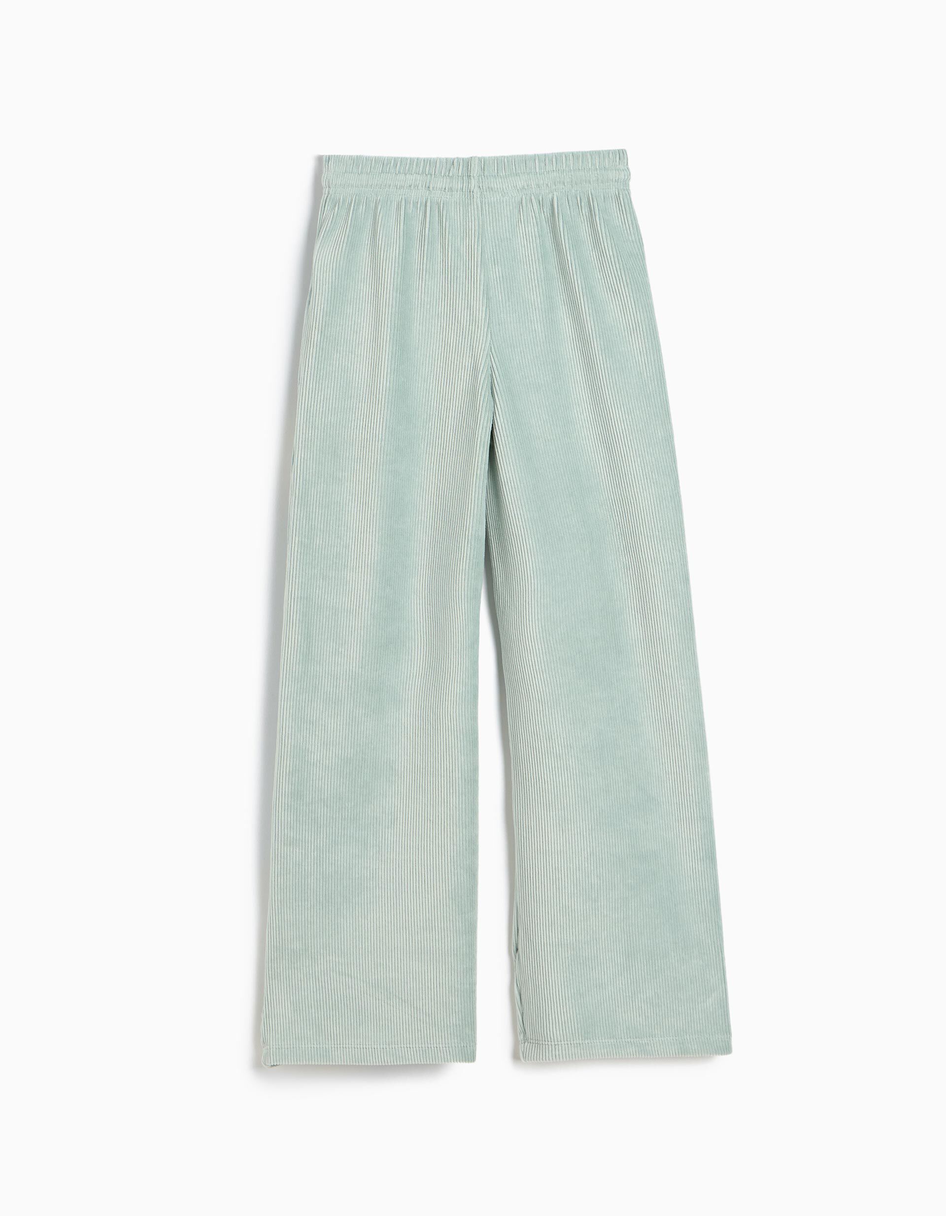 Comprar Online Cal&ccedil;as De Malha Wide Leg, Menina, Verde &Aacute;gua