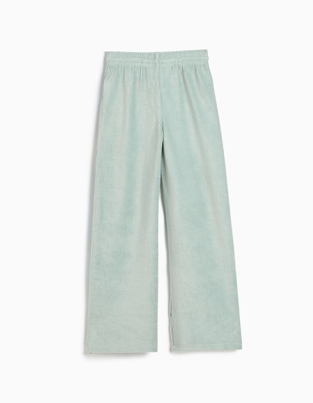 Cal&ccedil;as De Malha Wide Leg, Menina, Verde &Aacute;gua
