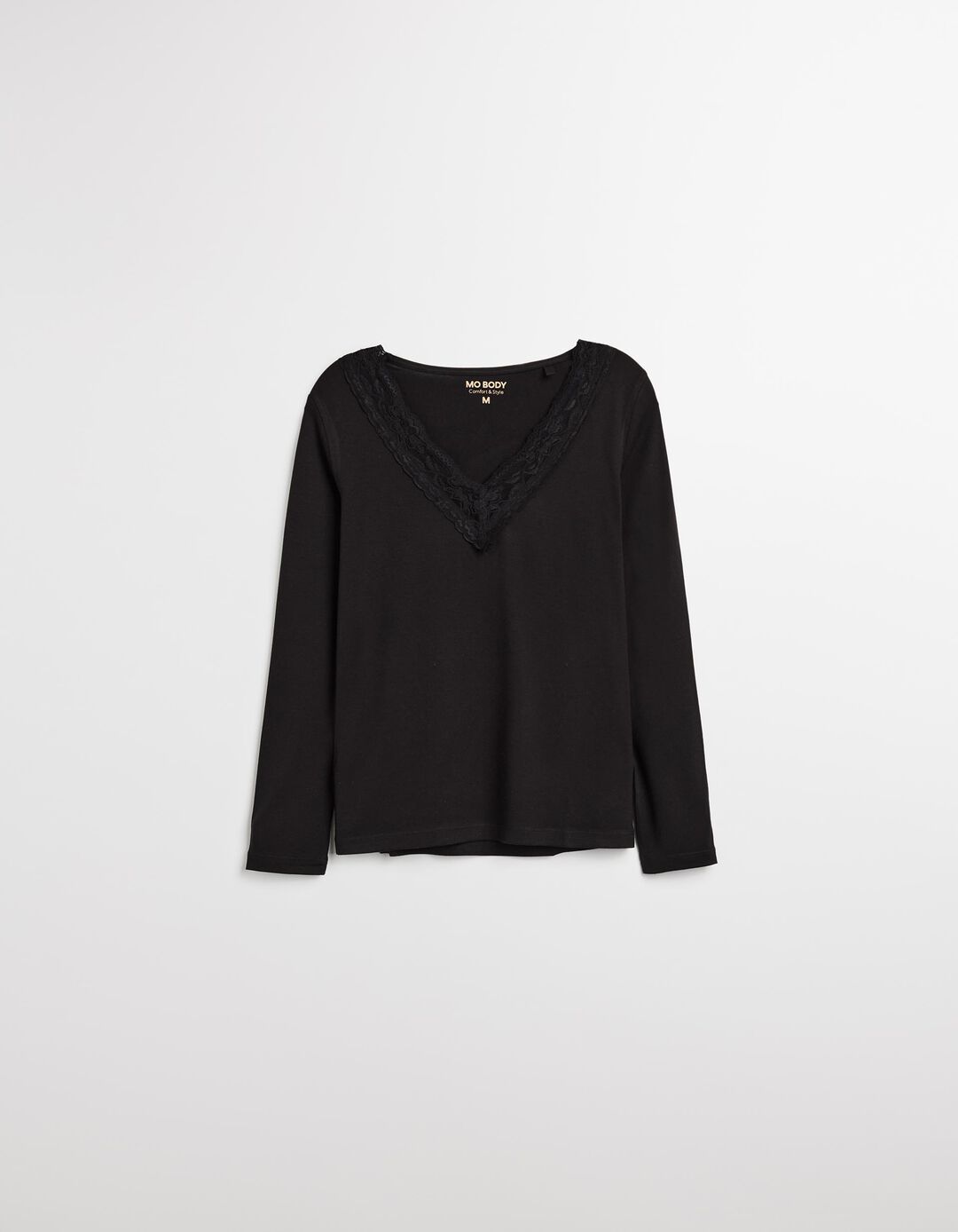 Camisola Interior com Renda, Mulher, Preto