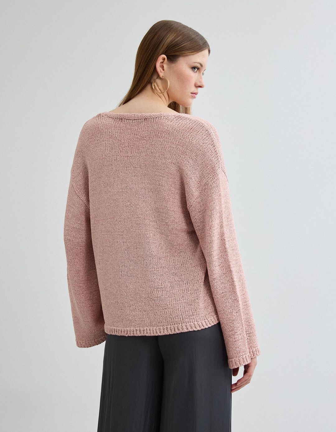 Camisola de Malha, Mulher, Rosa Claro