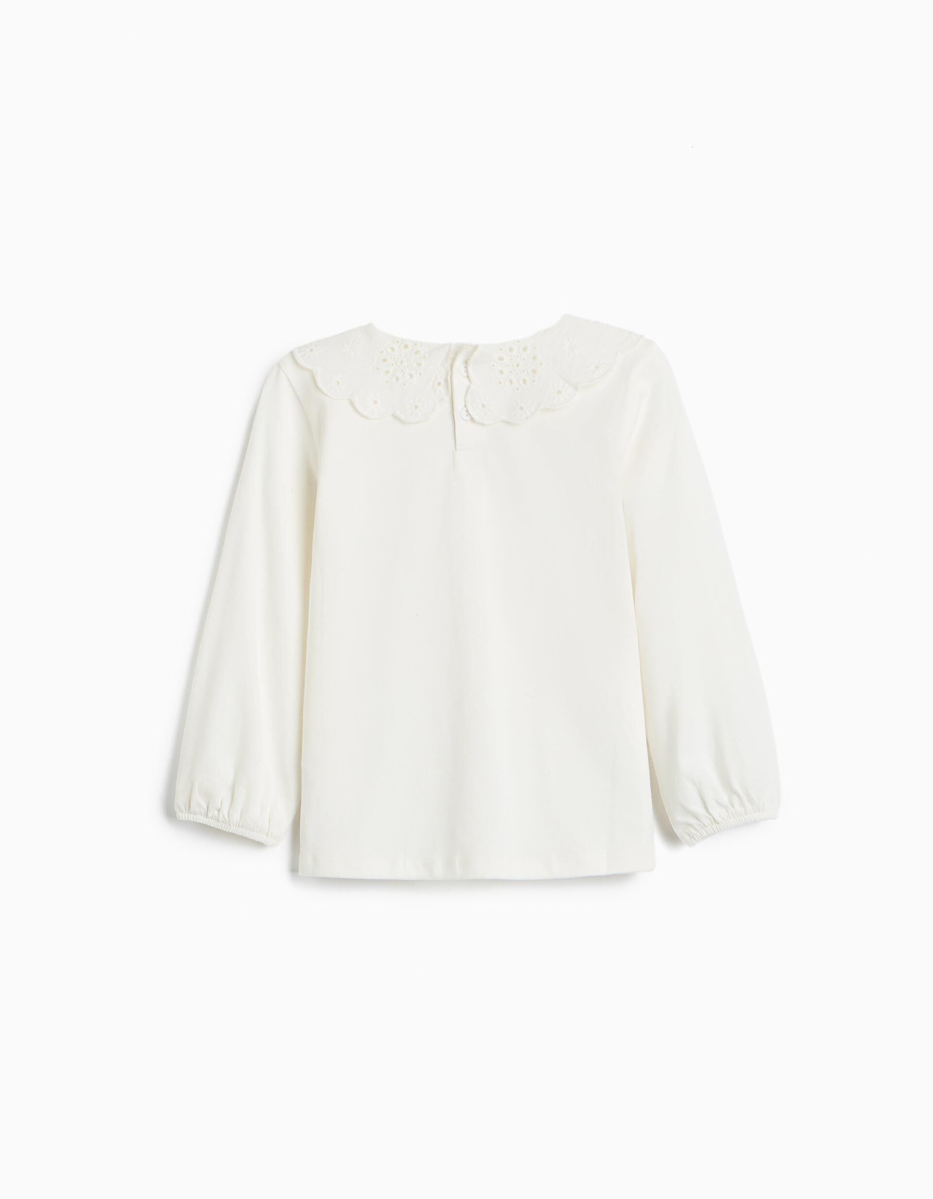 Comprar Online Camisola Com Gola Peter Pan, Menina, Branco