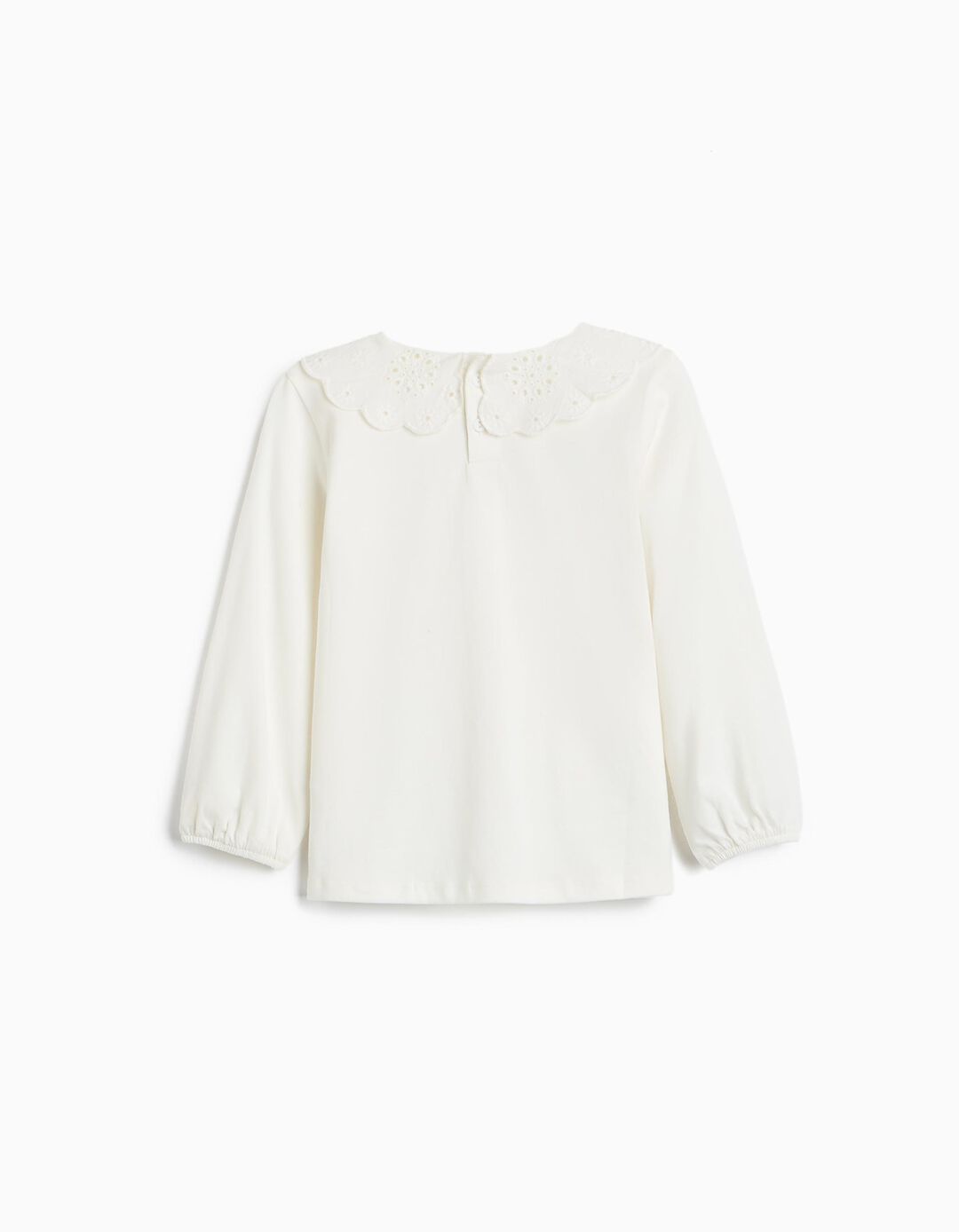 Camisola Com Gola Peter Pan, Menina, Branco