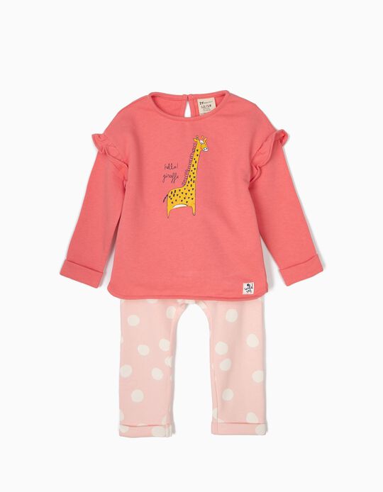 Fato de Treino para Beb&eacute; Menina 'Giraffe', Rosa