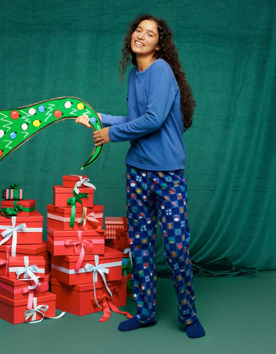 Comprar Online Pijama Polar De Natal, Mulher, Azul