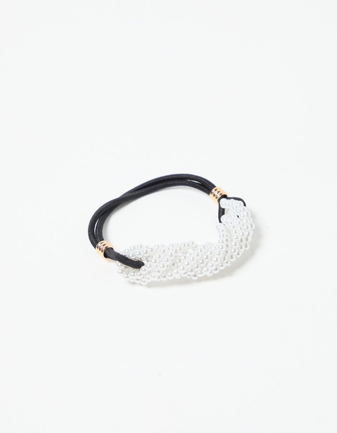 Elástico de Cabelo com Pérolas, Mulher, Preto