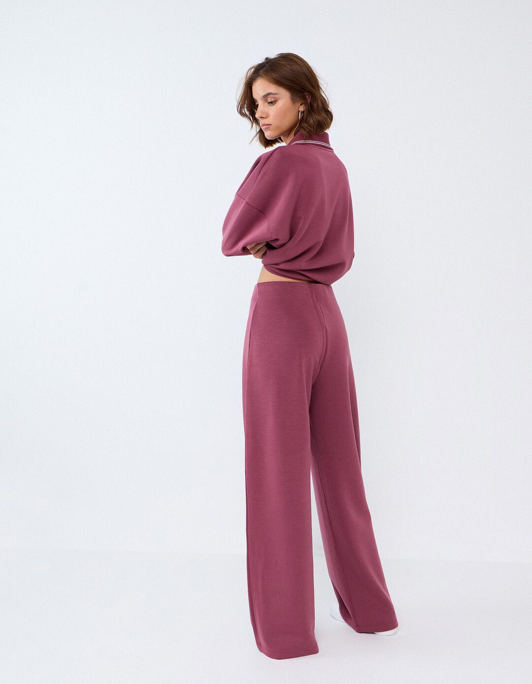 Cal&ccedil;as De Cintura Subida, Mulher, Rosa Escuro