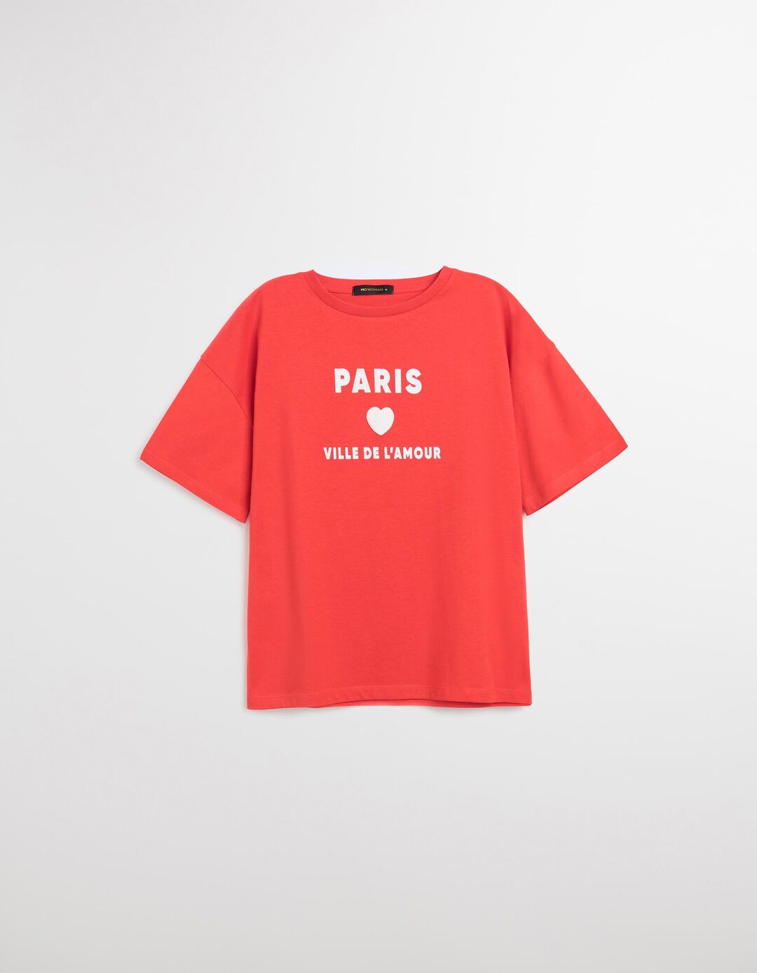 T-shirt Print, Mulher, Vermelho Claro 