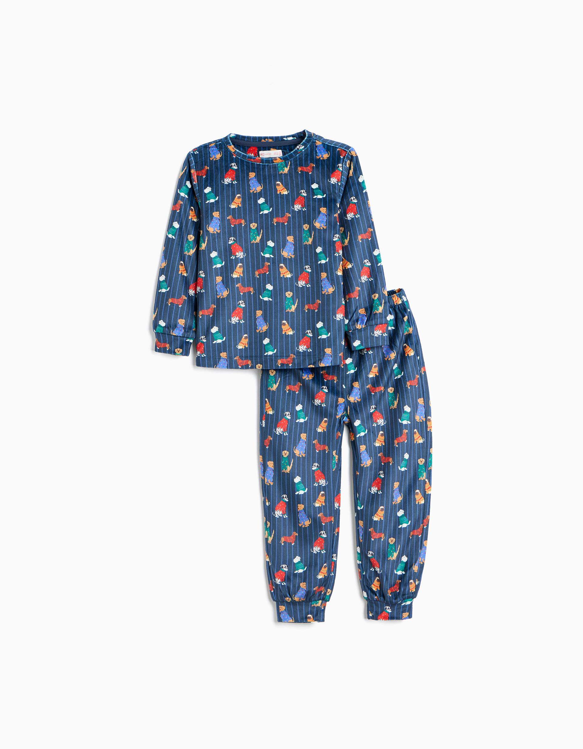 Comprar Online Pijama Aveludado, Beb&eacute;, Azul Escuro