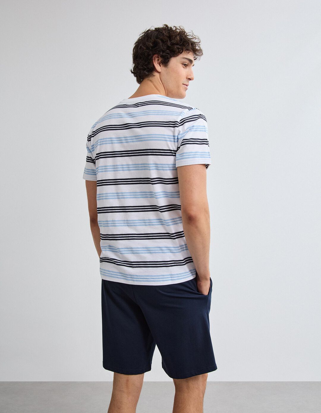 Pijama Riscas, Homem, Branco