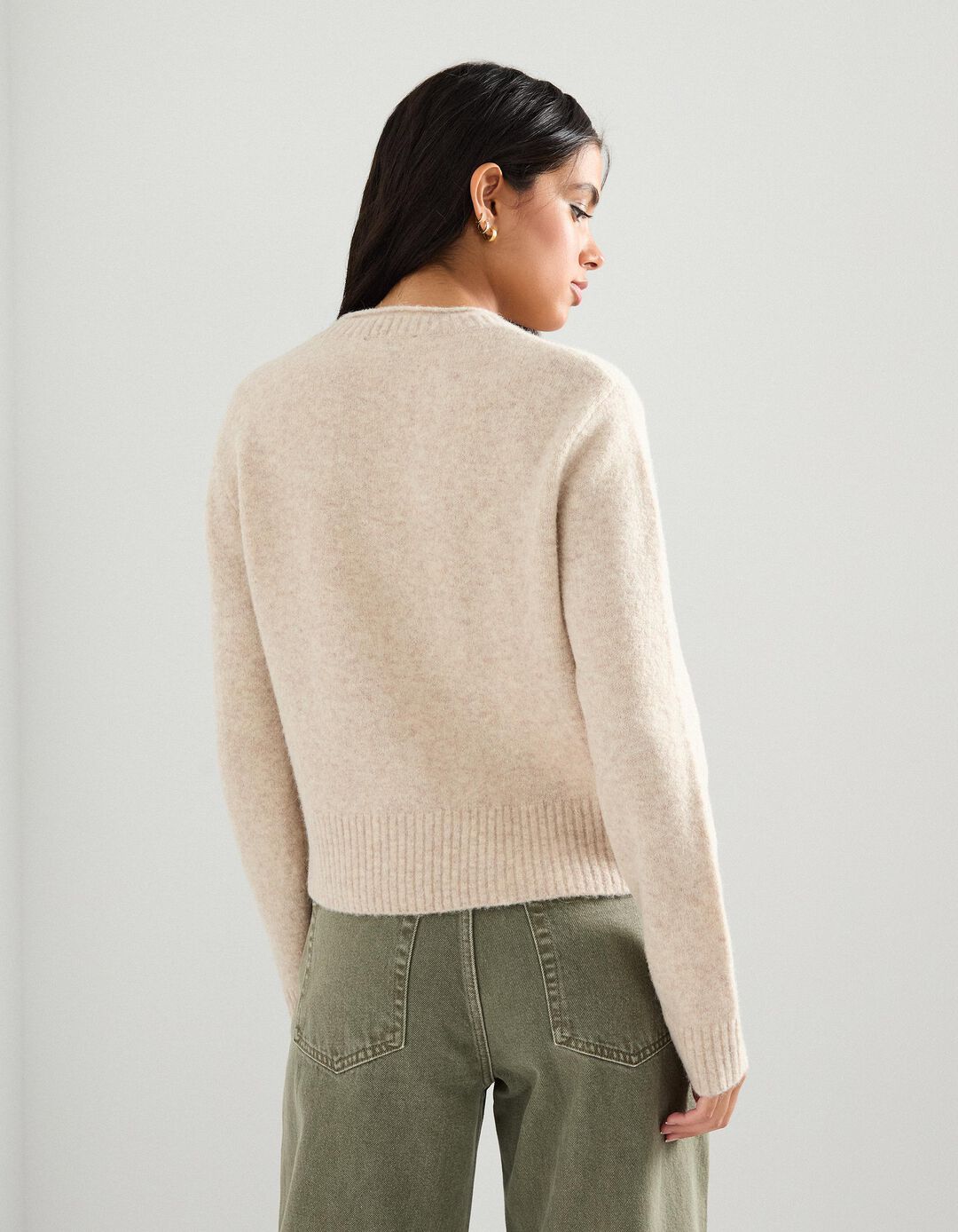 Camisola de Malha, Mulher, Bege