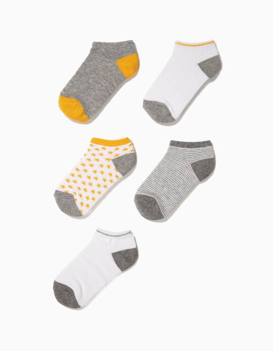 5 Pares de Meias Curtas para Menino 'Stripes & Stars', Multicolor