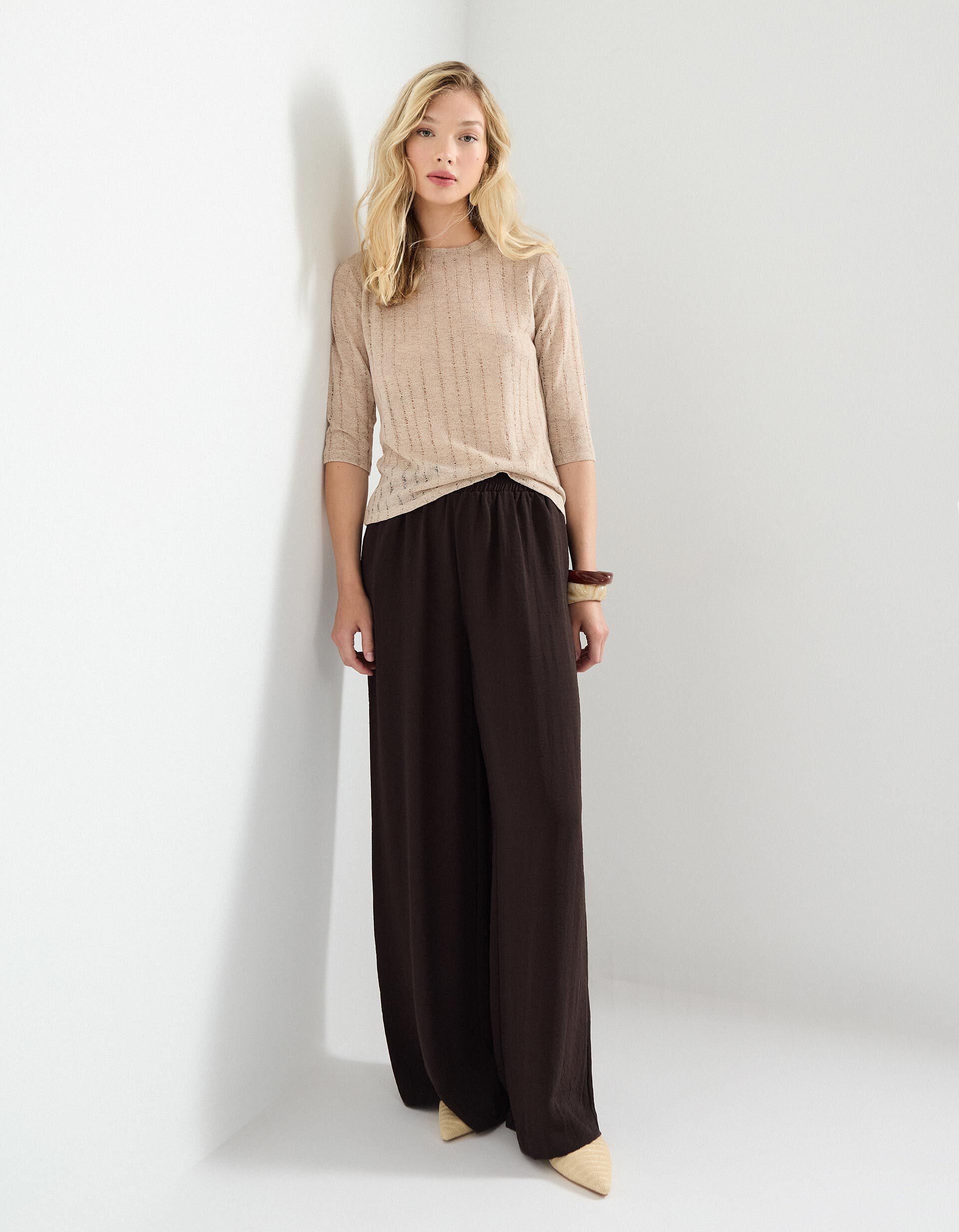 Comprar Online T-shirt em Malha, Mulher, Bege