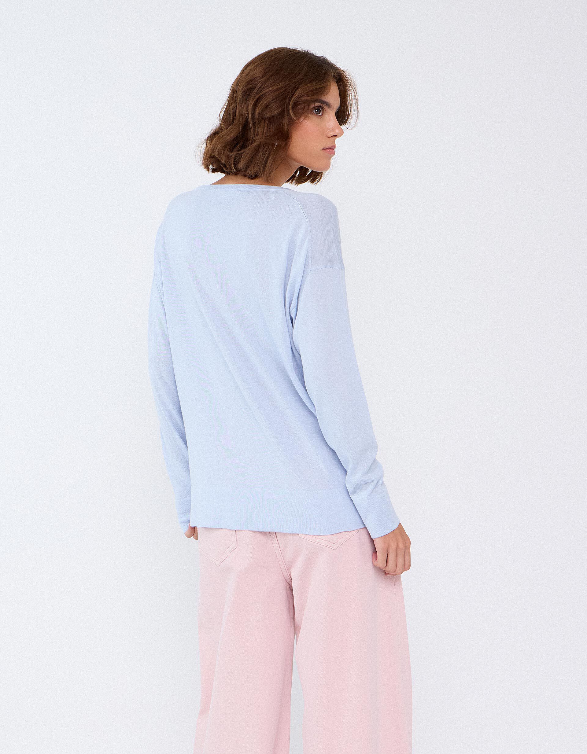 Comprar Online Camisola Decote Henley, Mulher, Azul