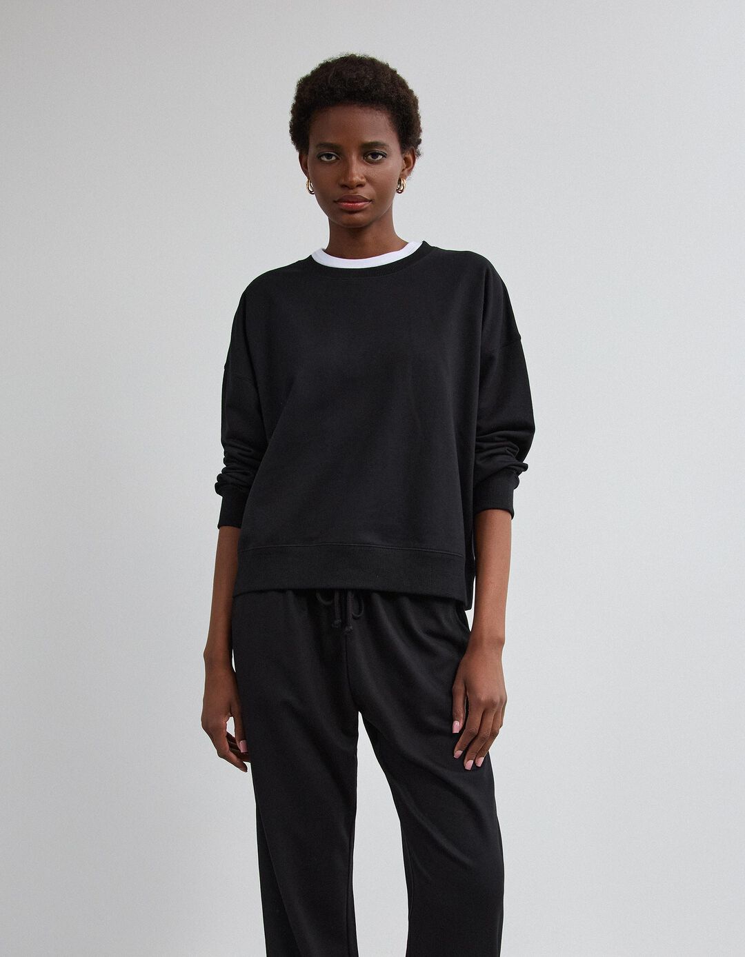 Sweatshirt Jogging, Mulher, Preto