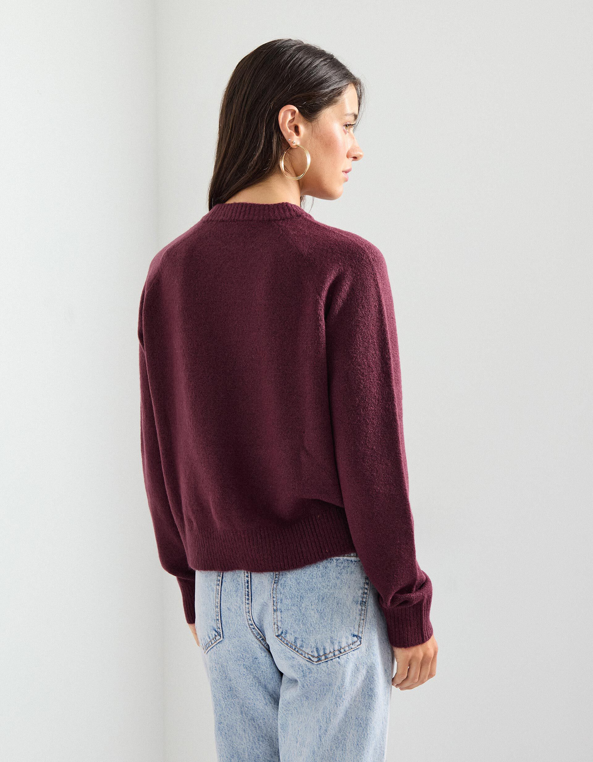 Comprar Online Camisola de Malha, Mulher, Vermelho Escuro