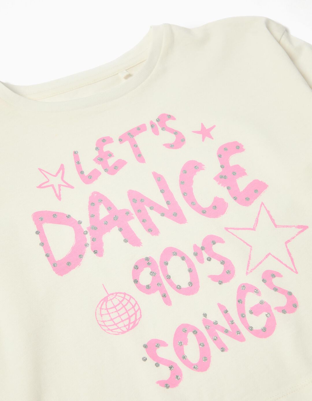 T-shirt de Manga Comprida, Menina, Branco