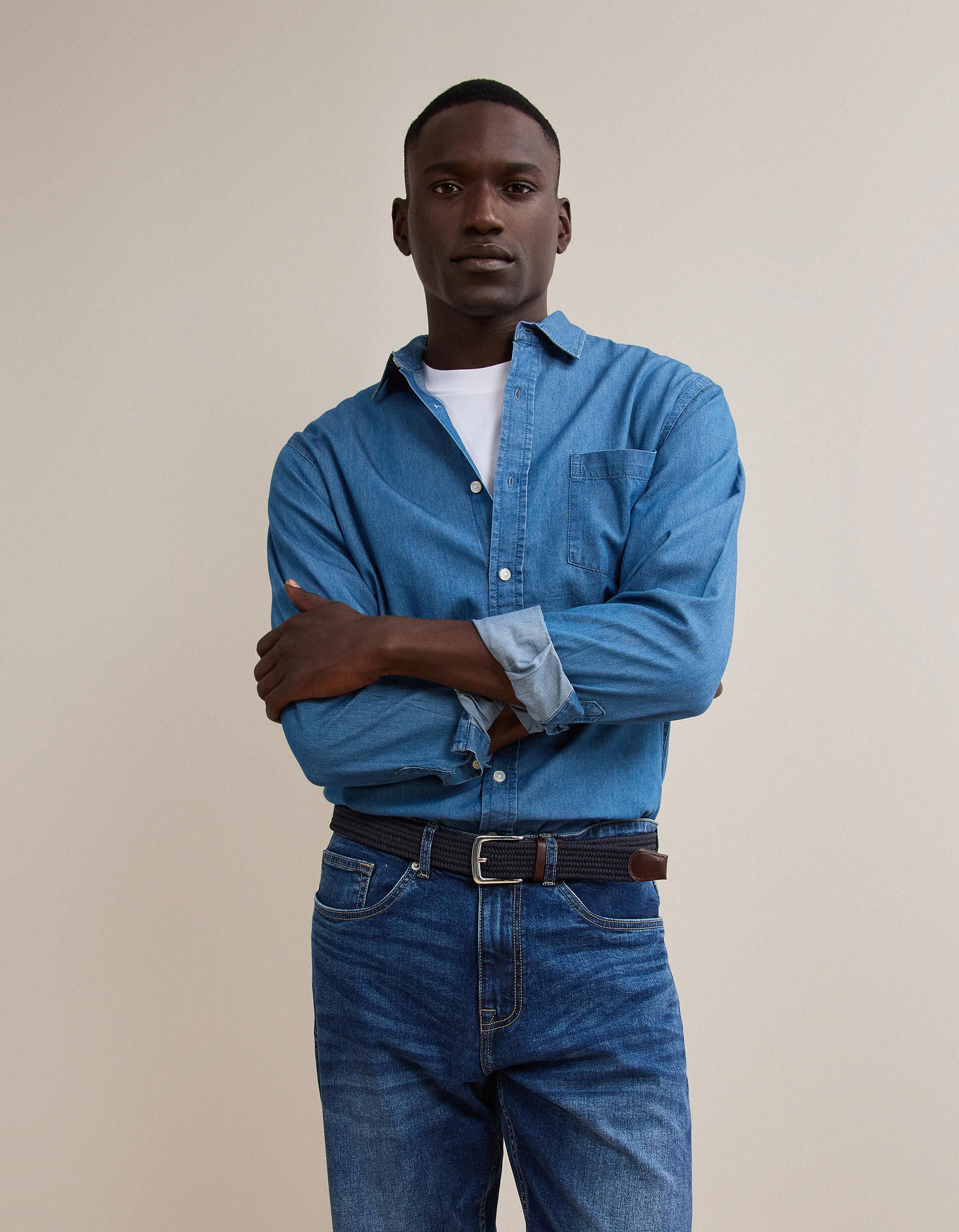 Comprar Online Camisa De Ganga, Homem, Azul 