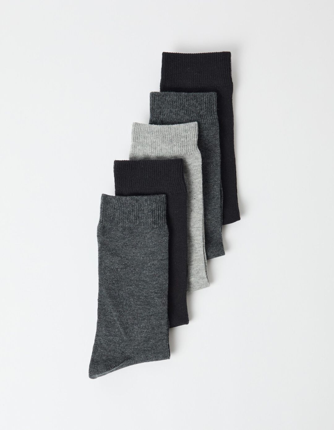 Pack 5 Pares de Meias Lisas, Homem, Cinzento Escuro