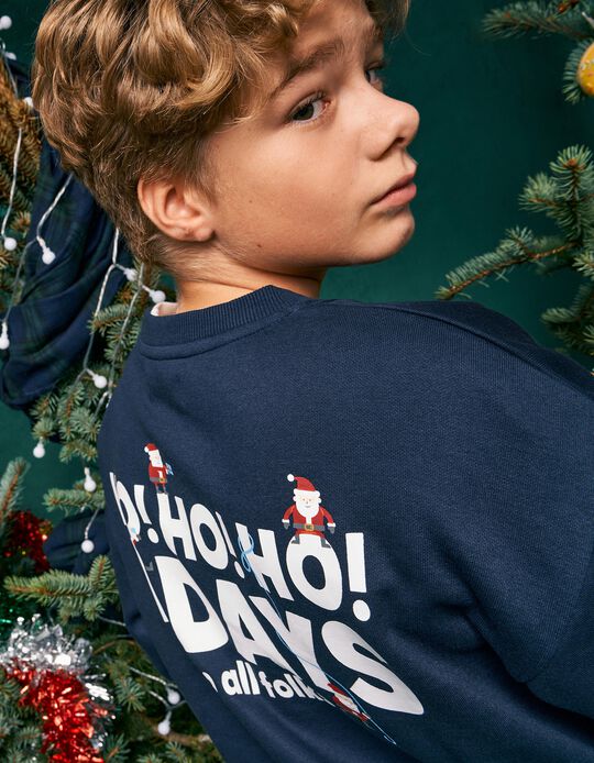 Comprar Online Sweatshirt Cardada, Menino, Azul Escuro