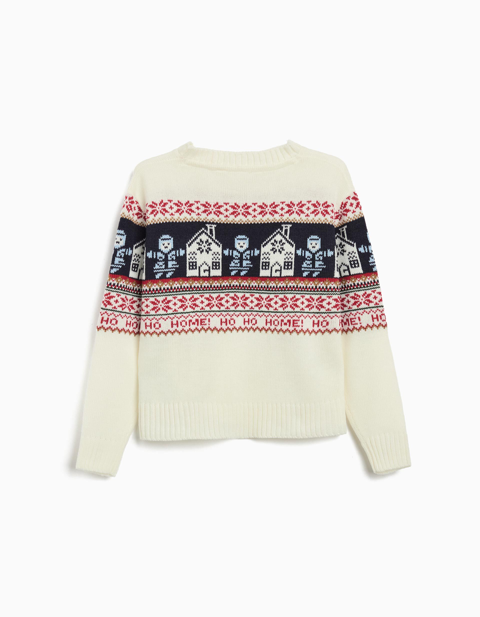 Comprar Online Camisola Malha Natal, Menina, Bege Claro