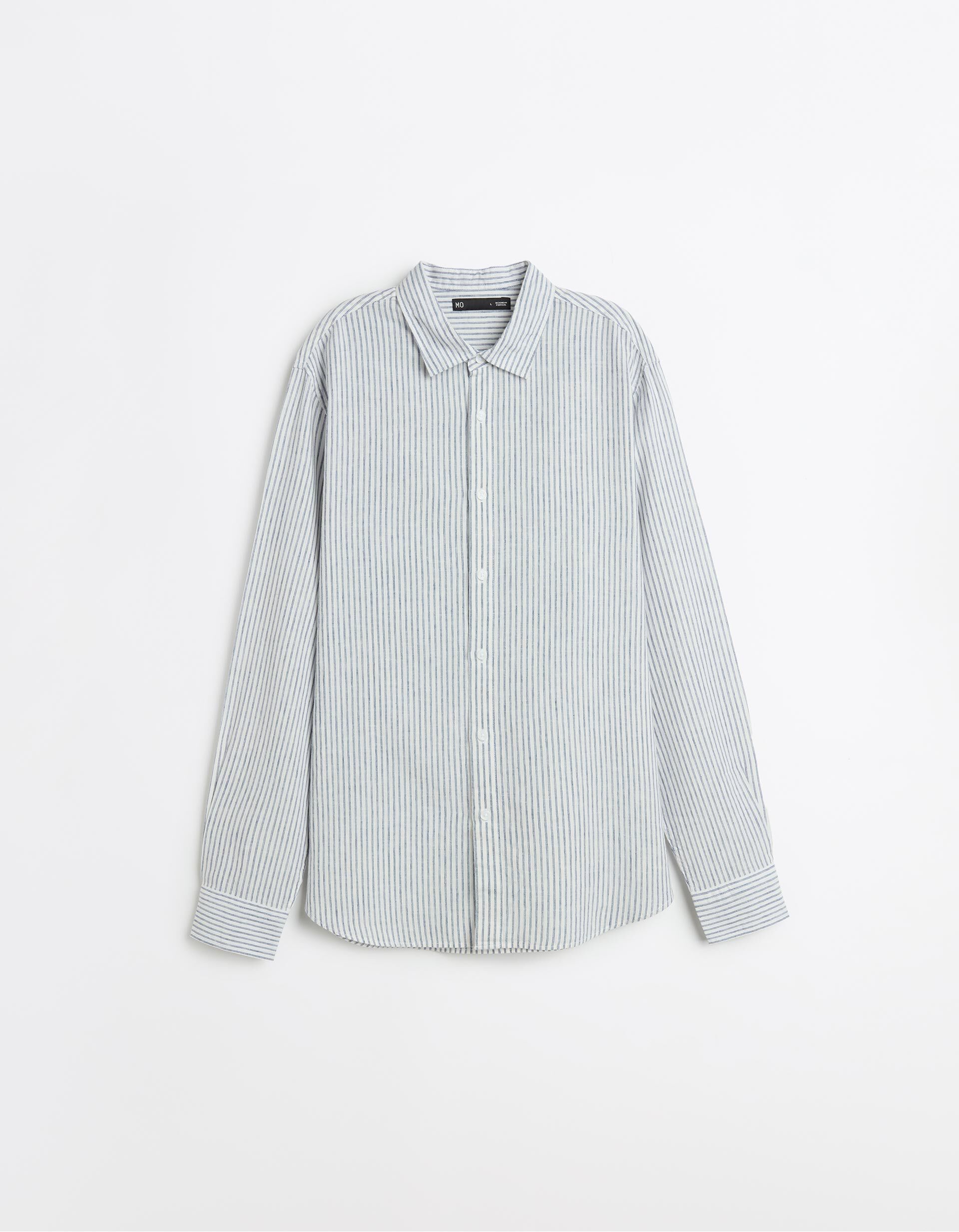 Comprar Online Camisa Riscas com Linho, Homem, Branco